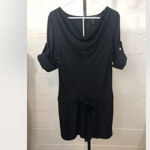 BCBGMAXAZRIA Vanda Cowl Neck Romper S Black